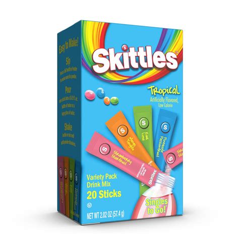 Amazon.com : Skittles Singles To Go Variety Pack, Watertok Powdered ...