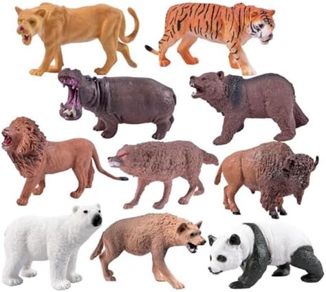 Toyshine 10 Pc Big Size Safari Animals Figures Toy Realistic Mini ...