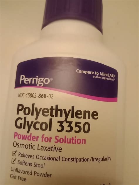 Perrigo Polyethylene Glycol 3350 Powder - 17.9oz for sale online | eBay