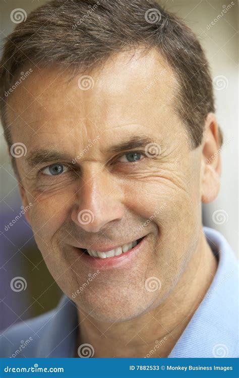 Portrait of Middle Aged Man Smiling at the Camera Stock Image - Image ...