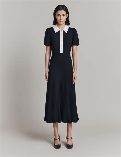 Satin Contrast Collar Midi Shirt Dress | Ghost | M&S