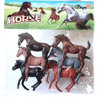 Buy Horse Figures 6 PCs Plastic Horse Figures for Horse Theme Party ...
