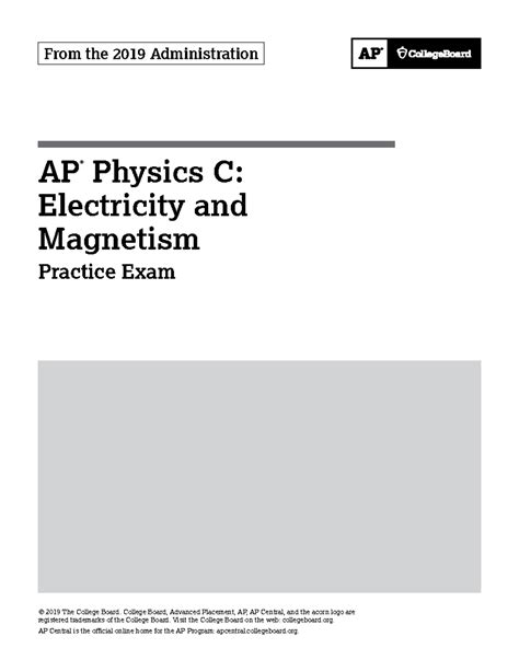 AP Physics C E M 2019 Practice - AP ® Physics C: Electricity and ...