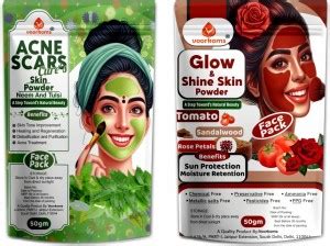 voorkoms Acne Scars Cure & Glow, Shine Skin Combo Face Skin Care Powder ...