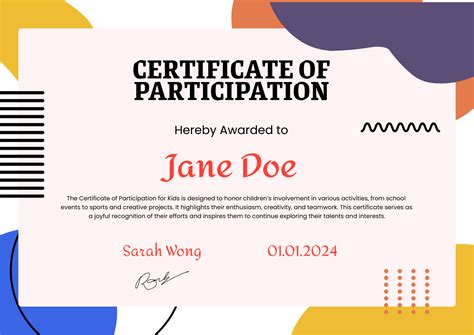 Certificate of Participation Templates | Sertifier