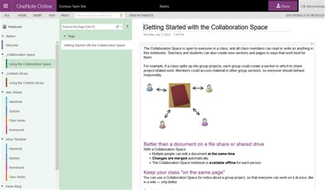 OneNote Class Notebook Examples 的图像结果