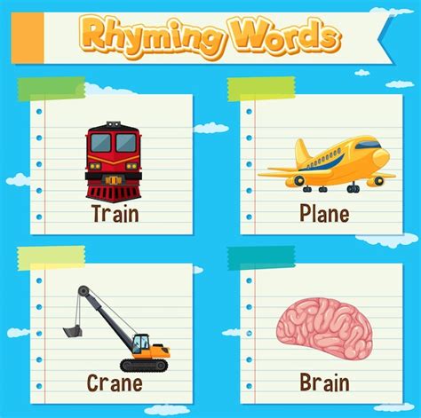 Free Vector | Rhyming Words Educational Illustration