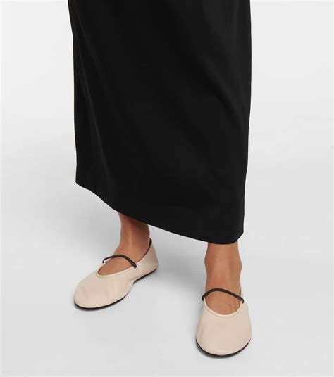 Leather Ballet Flats in White - The Row | Mytheresa