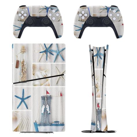Blue Sand Beach Sea Shells PS5/PS5 Pro/PS5 Slim Digital Disc Skin ...