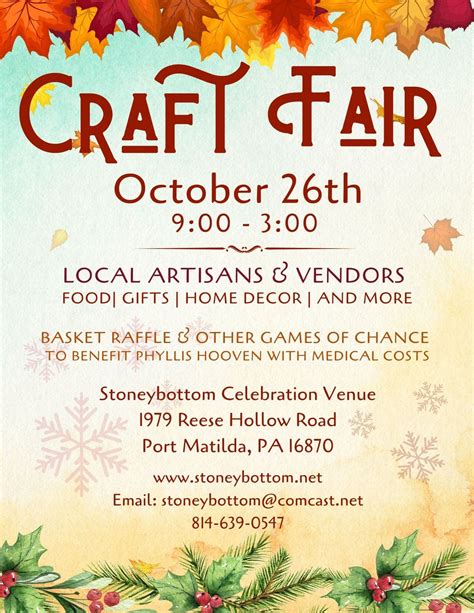 CRAFT FAIR , 1979 Reese Hollow Road, Port Matilda, PA, 26 October 2024 ...