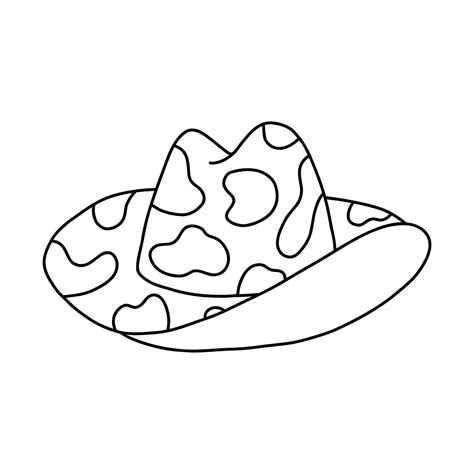Premium Vector | Cute cowboy hat doodle with hand drawn outline sheriff ...