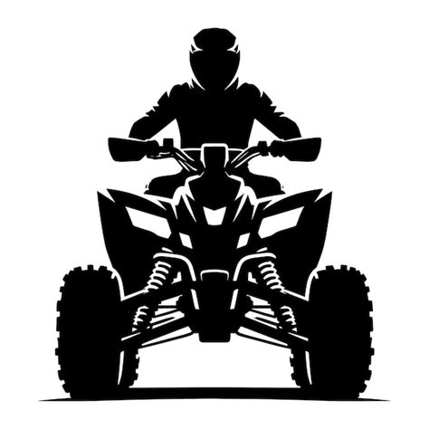 Atv quad bike vehicle rider silhouette vector illustration isolated on ...