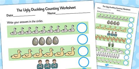 Ugly Duckling Counting Sheet (teacher made) - Twinkl