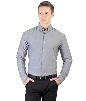 Hypernation Grey Color Formal Shirts for Men : Amazon.in: Clothing ...