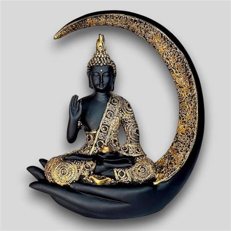 Buy NEELAYA Antique Big Meditating Moon Buddha Statue Showpiece for ...