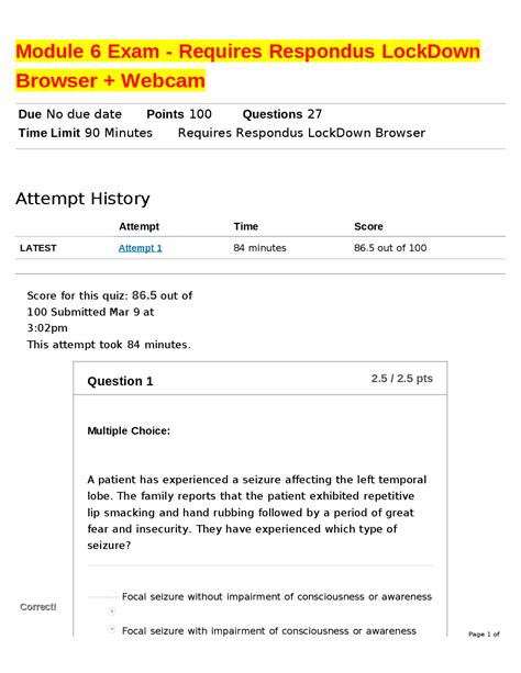 Module 6 Exam - Requires Respondus LockDown Browser + Webcam | Exams ...
