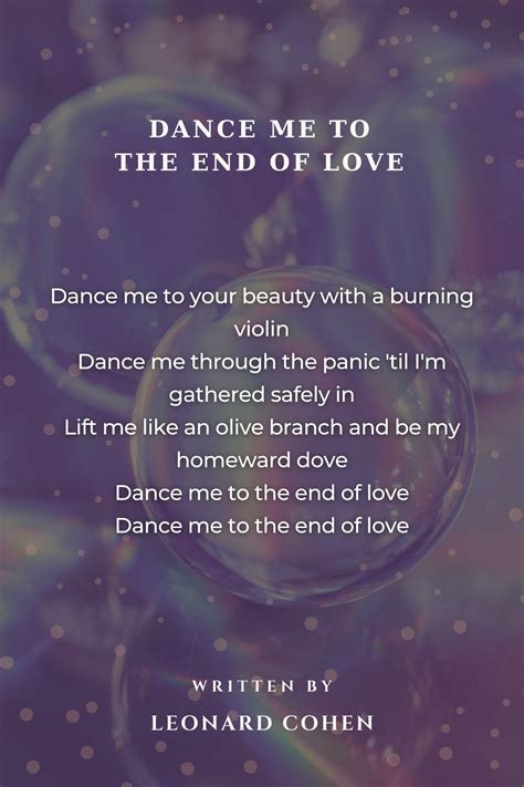 Leonard Cohen - Dance Me to the End of Love🎵(Lyrics) - YouTube Music