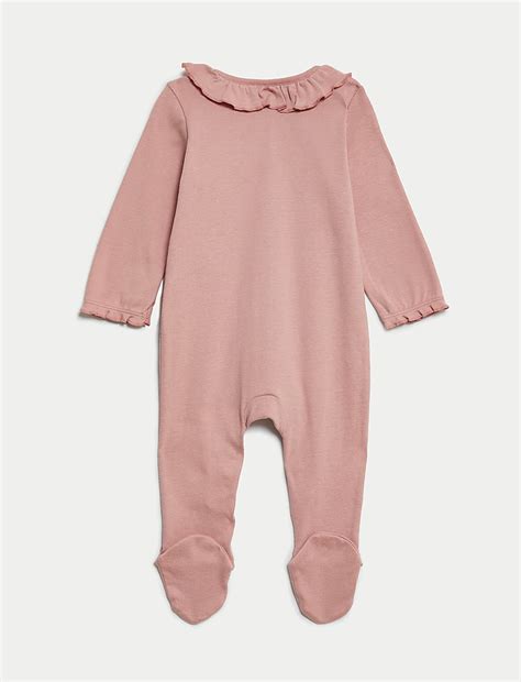 Buy 2pk Pure Cotton Floral Sleepsuits (7lbs-3 Yrs) at Marks & Spencer