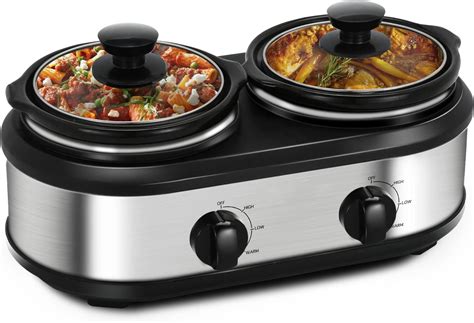 Amazon.com: Proctor Silex Double Dish Slow Cooker with 6qt Crock and ...