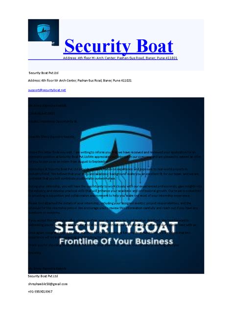 Security Boat Pvt - NICD FFX VVC - Security Boat Address: 4th floor M ...