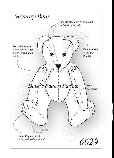 Template Free Printable Memory Teddy Bear Pattern - Great Research