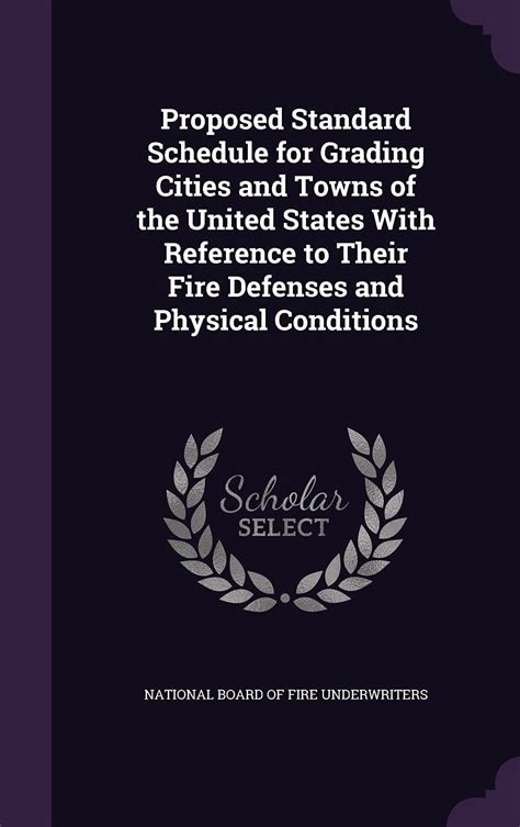 Proposed Standard Schedule For Grading Cities And Towns Of United ...