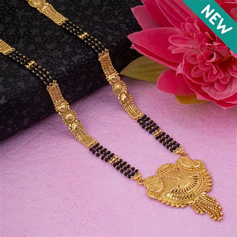 Stylish and Traditional 28 inch Long Brass Gold Plated Mangalsutra For ...