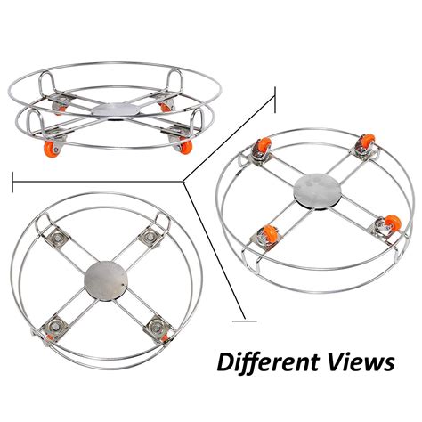 Stainless Steel Gas Cylinder Trolley with Wheels LPG Cylinder Roller ...