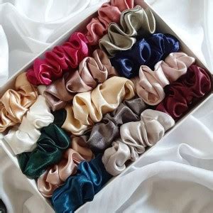 A ONE STAR Satin Scrunchies for Women, Girls - Set of 12, Quality ...