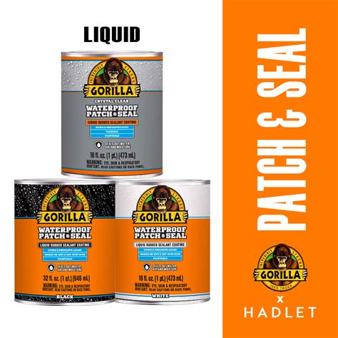 Gorilla Waterproof Patch & Seal Liquid 473/946ml [Clear/Black/White ...