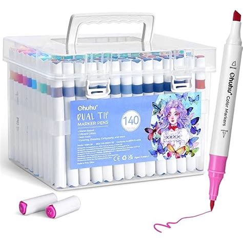 Ohuhu Brush Pen 60 Colors Water-based Sketch Pen Set for Artists No ...