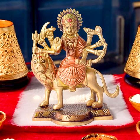Buy Online | Majestic Brass Sherawali Mata Idol | Satvikstore.in ...