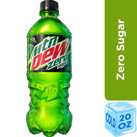 (4 pack) Mountain Dew Zero Sugar Citrus Soda Pop, 20 fl oz Bottle ...