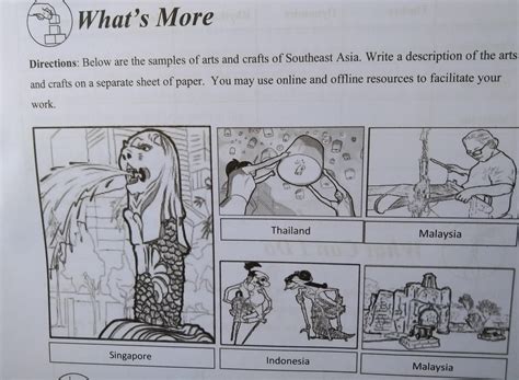 What's More Directions: Below are the samples of arts and crafts of ...