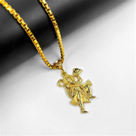 Gold plated Lord Hanuman Ji Pendant – Divine Hindu