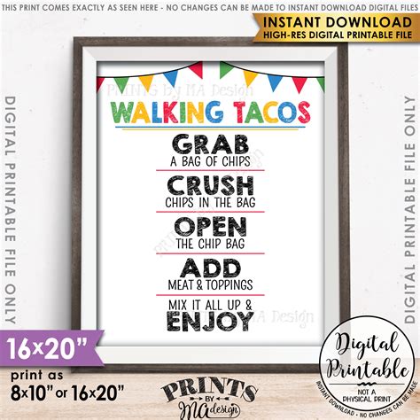 Free Printable Walking Taco Sign