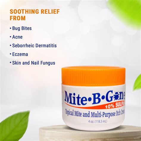 Buy Mite-B-Gone 10% Sulfur Cream (4oz) | Itch Relief from Mites, Insect ...