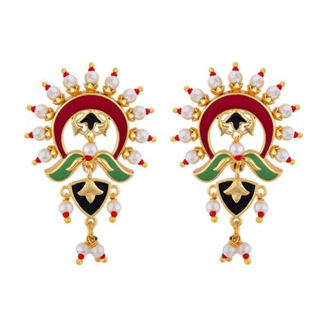 Tahira Glorious Red Mini Crown Earrings – VOYLLA