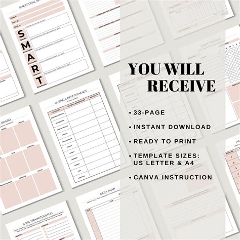 12 Week Year Planner Template | Printable 90 Day Goal Planner SMART ...
