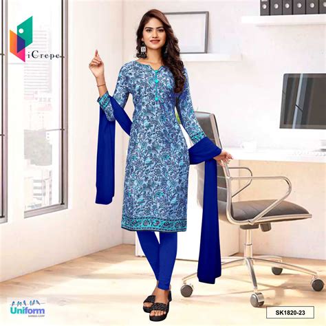 Ash Navy Blue Women's Premium Italian Silk Paisley Print Catering Unif ...