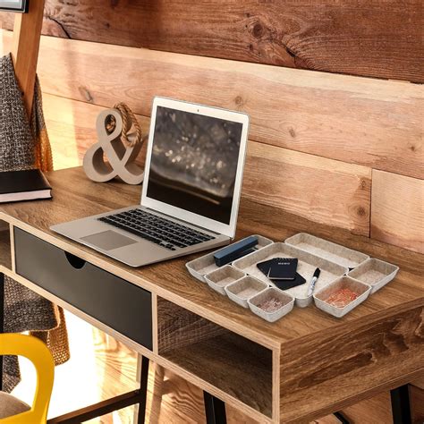 Buy Welaxy Drawer organizers trays Felt storage bins office Desk Draw ...