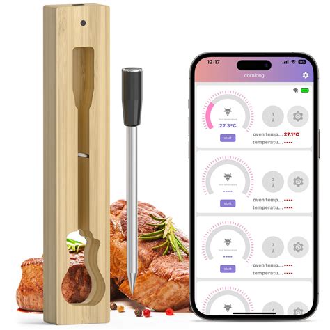 Wireless Meat Thermometer Bluetooth: Long Range Instant Read Digital ...