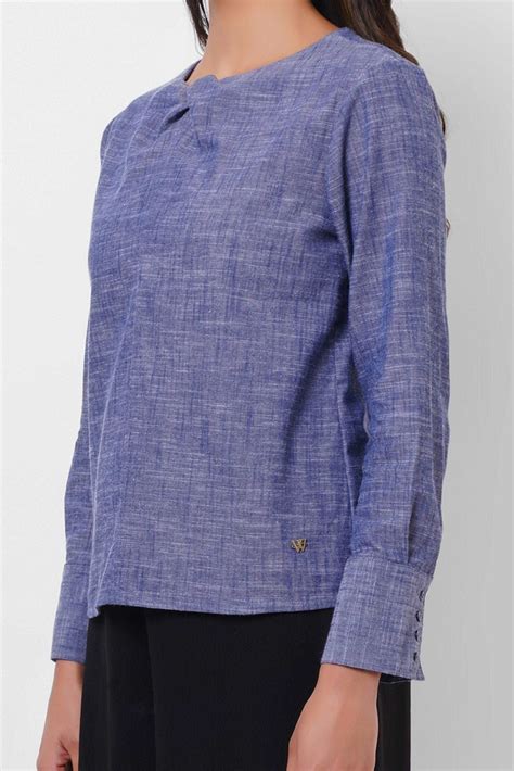 Neck Tie Up Denim Shirt Top| Western Era