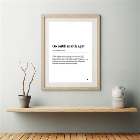Go Raibh Maith Agat Definition Wall Art Irish Gift, Irish Print, Irish ...