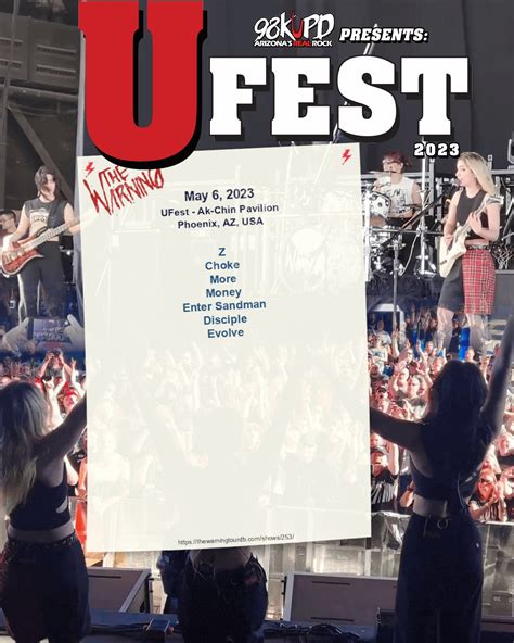 UFest - Ak-Chin Pavilion, Phoenix, AZ, USA : r/TheWarning