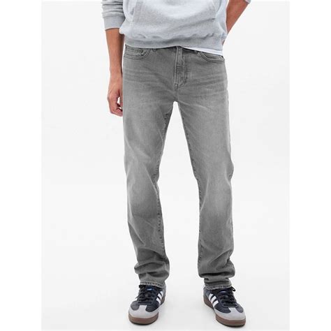 Buy GAP Men Grey Solid Mid-Rise Slim Fit Jeans Online