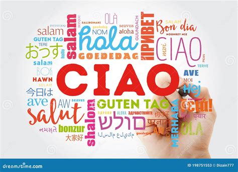 Ciao Hello Greeting in Italian Word Cloud in Different Languages of the ...