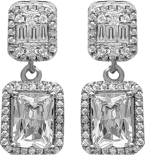 Buy GIVA 925 Sterling Silver Zircon Bold Baguette Earrings | Studs For ...