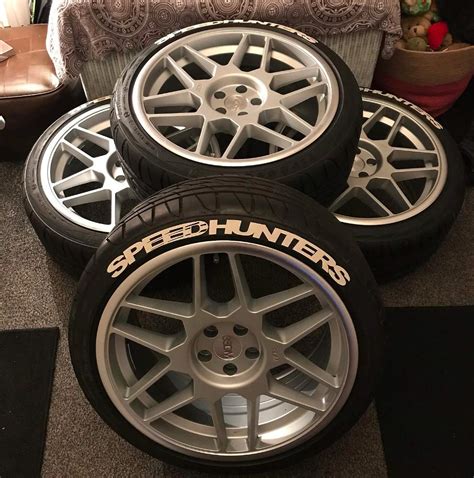 Buy PS Speedhunters White Tyre Label Tyre Sticker Set 4 x Rubber Tyre ...