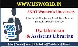 Dy. Librarian and Assistant Librarian at SNDT Women’s University - LIS ...